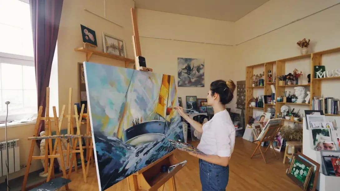 Kunstwerk im Atelier umsetzen